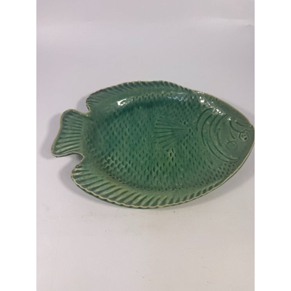 Pottery Fish Platter Plate French Style Majolica Vintage Gallery Wall Serving Pi - Picture 14 of 16